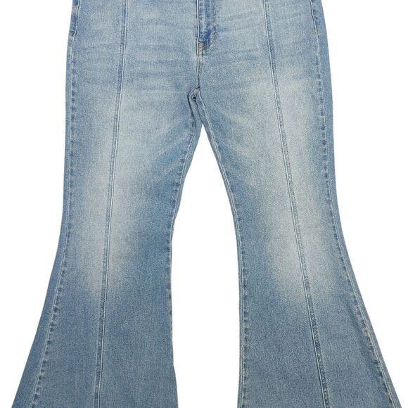 KanCan Maurices Denim Jeans Womens 30 Flare Raw Hem Mid Rise Stretch - Picture 4 of 16